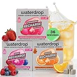 waterdrop® Electrolyte Mix – Sugar-Free Electrolytes for Fitness & Hydration – 36 Drops with Magnesium, Calcium, Chloride Sodium + Zinc – Water Flavouring in Orange, Strawberry & Berry