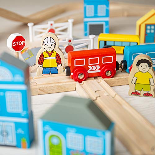 Bigjigs Rail Holzeisenbahn Set Stadt und Land – Bild 8