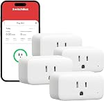 SwitchBot Prise intelligente Mini, Surveillance de l'énergie 15A, Prise WiFi et Bluetooth, Compatible avec Alexa, Google Assistant, Home Assistant, Contrôle par application, Fonction minuterie, Pas de hub requis, Design compact