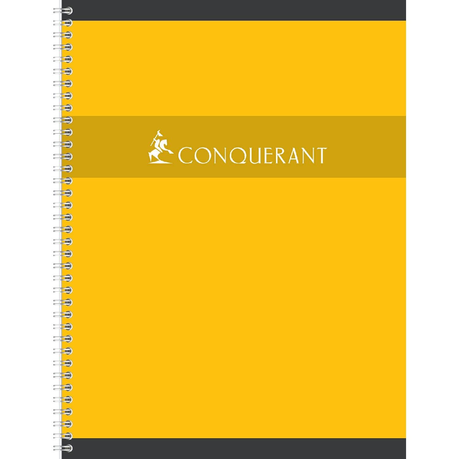 CONQUÉRANT Lot de 10 Cahiers Spiralé 24x32CM 100p 70g grands carreaux coloris aléatoires