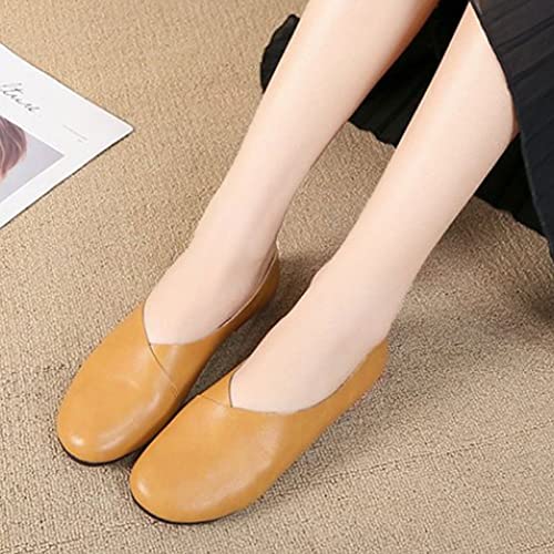 Women's Retro Solid Color Single Shoe Round Toe Soft Sole Cosy Flat Shoes4