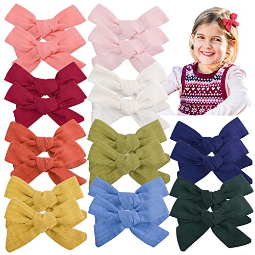 20 Pieces Toddler Hair Clips Hair Bows Accessories For Girls 10 Pairs 4inch Toddler Bows For Little Girl Pigtail Bows