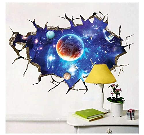 3D Space Galaxy Wall Stickers-2 Pack, Removable 3D Milky Way Cosmic Outer Space Planet Starry Sky For Wall Decals Home Art Decor (#2) #TOP1