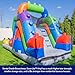 Herokiddo Block Party 12’ Tall Dual Lane Backload Inflatable Water Slide with Attached Pool, for Kids and Adults, Commercial Grade PVC Vinyl, Outdoor Backyard Fun, Blow Up Water Park, Blower Included
