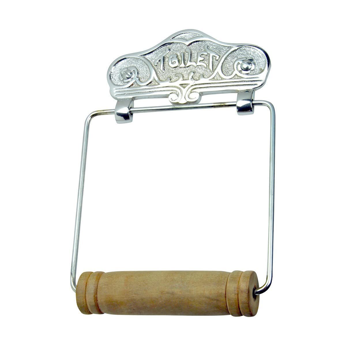 Bright Brass Wall Mount Toilet Paper Holder 7.25" Wide Vintage Crown Style Solid Brass Easy Install Toilet Tissue Paper Holders with Wooden Roll for Bathroom | Renovators Supply Manufacturing — Amazon image 19