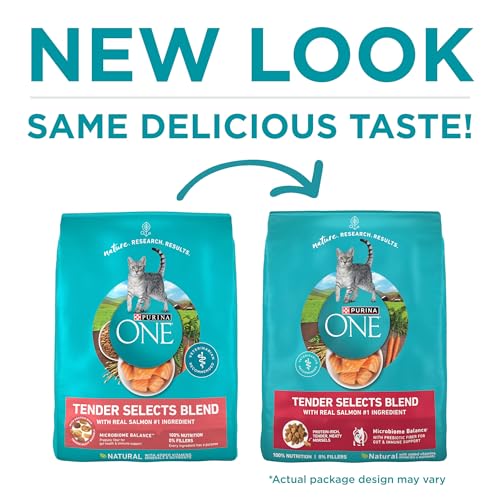 Purina ONE Natural Dry Cat Food, Tender Selects Blend With Real Salmon - 3.5 lb. Bag product photo for Best salmon baseline