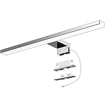Azhien Lampada da Specchio a LED per Bagno,10W,820LM,40cm,Bianco Neutro,4000K,Montaggio 3 in 1,IP44,230V,400mm,Senza Tremolio,Lampada da Specchio per Armadio da Bagno