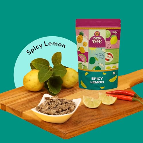 Image of GO DESi Spicy Lemon Candy, 200g, Fruit Snacks, Mouth Freshener, Nimbu Bites, Dehydrated (Pack of 3)