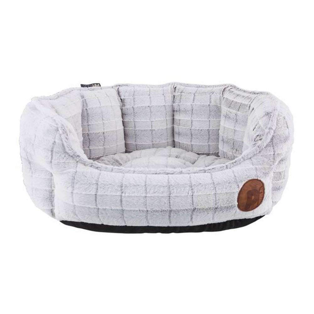 Petface Plush Oval Dog Bed with Removeable Cushion, Machine Washable, Small (Pack of 1)