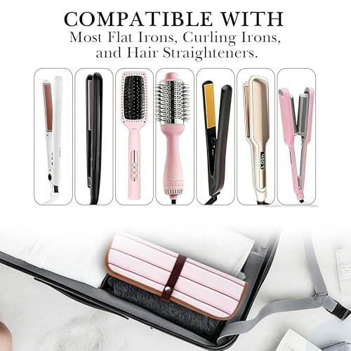 Bolso plegable para plancha de pelo portátil color rosa miniatura 5