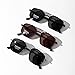 Back to School Sunglasses for Travel USE, Fashion Fall/Summer 2025 Geometric Frame Double Beam Sun Glasses Trends (Black)