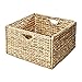 Seville Classics Premium Natural Handwoven Portable Laundry Bin Basket with Carrying Handles, Household Storage for Clothes, Linens, Sheets, Toys, Natural Water Hyacinth, Rectangular (2-Pack)