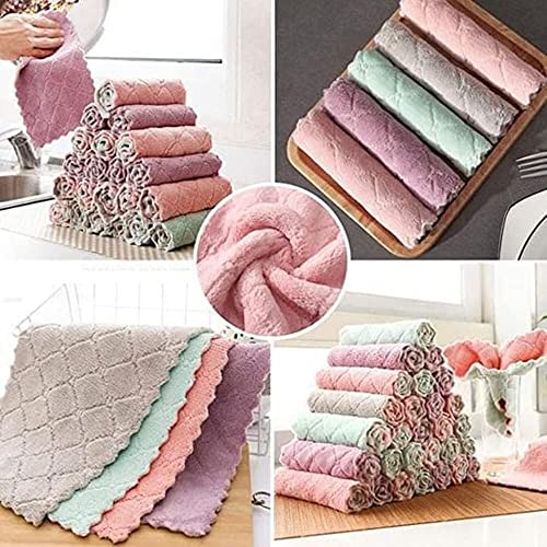 Guagll 10Pcs Dishwashing Cloth Kitchen Home Cleaning Cloth Double Sided Multifunctional Dishwashing Cloth #TOP1