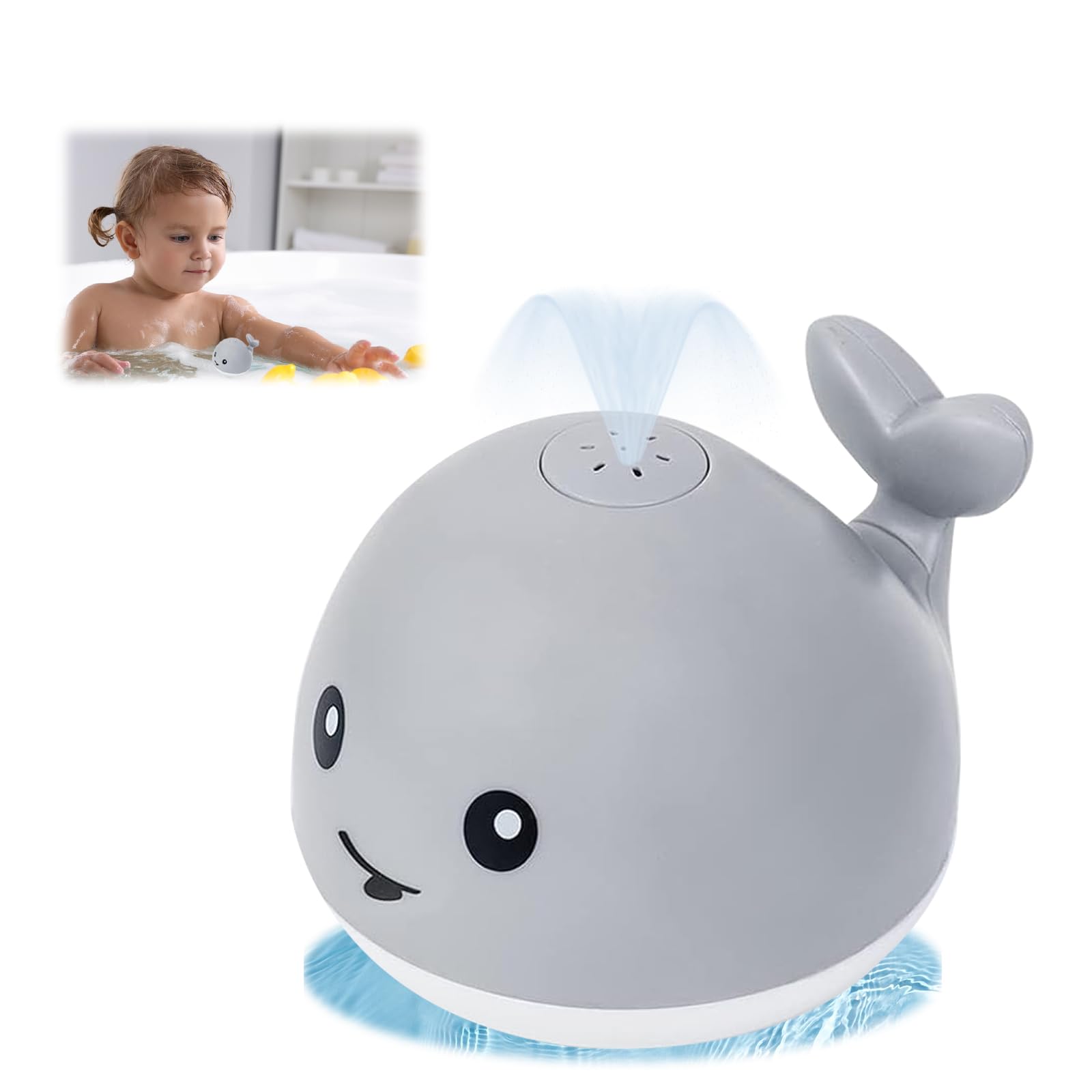 wimony Spraying Whale Bath Toy,Baby Swimming Pool Toy with LED Light