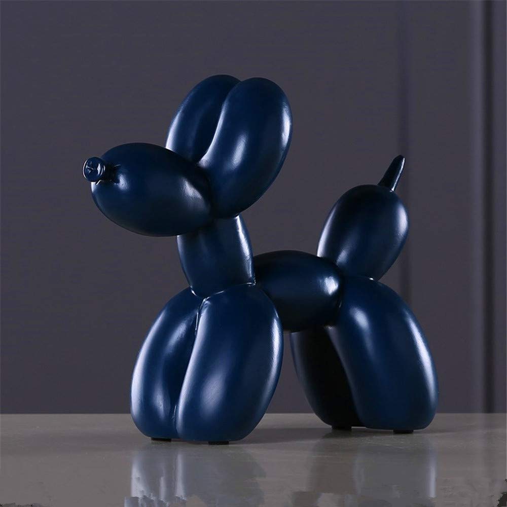 Resin Abstract Balloon Dog Sculpture Figurine Craft Home Table Decoration Geometry Resin Wildlife Dog Figurine Craft (Blue)