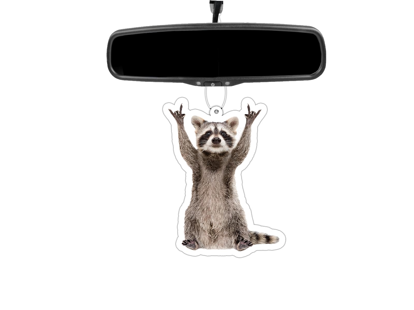 Cute Raccoon Rock Meme Funny Hanging Air Freshener Car Decor Eucalyptus Scented