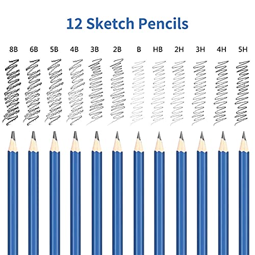 WormeKite 95 Pçs/Conjunto Kit De Desenho Profissional Lápis De Desenho Arte Esboço Suprimentos De Pi