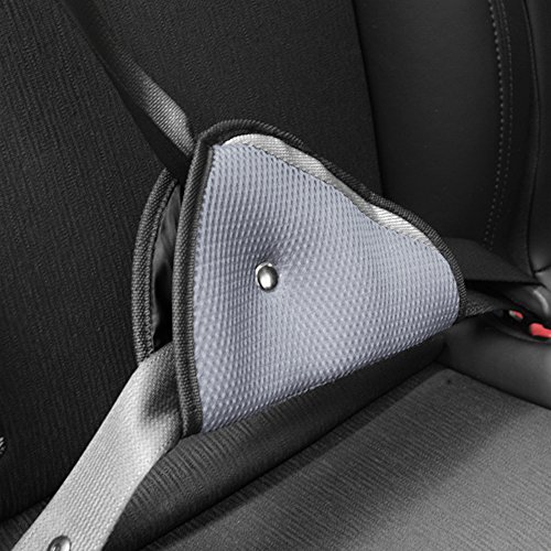 maxin Kids Seatbelt Adjuster Set of 2, Child Seat Belt Safter Covers - (Red and Grey)