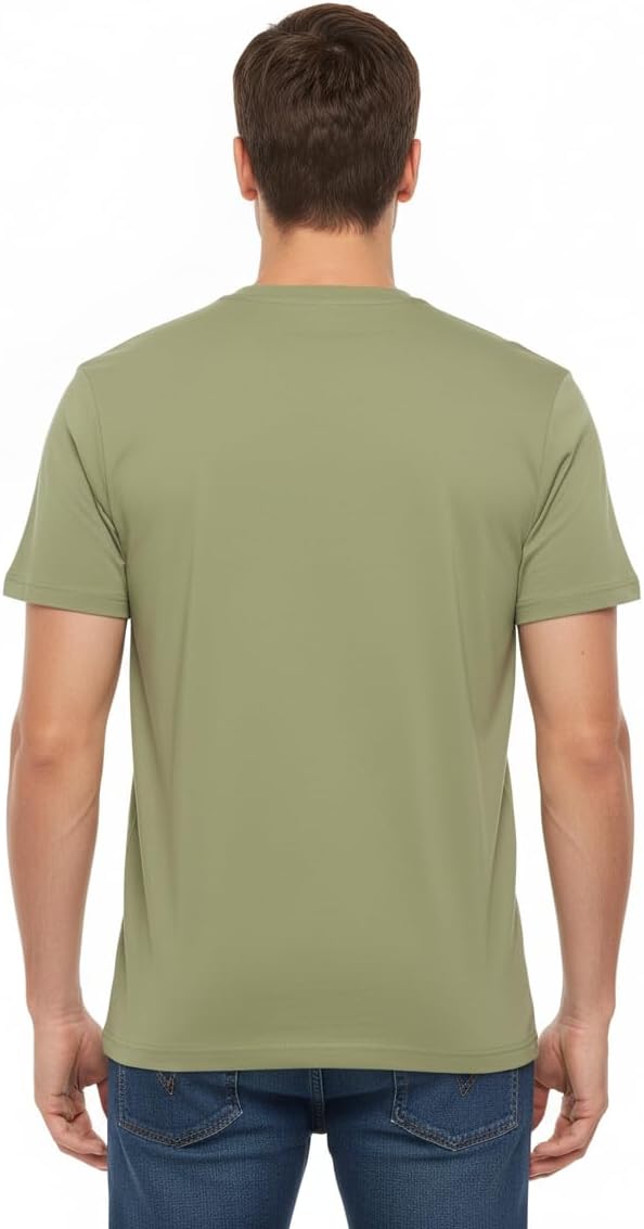 Men's 100% Cotton Crew Neck T-Shirt Classic Fit Plain Breathable & Soft Short Sleeve Under Arm Shirts for Men|Pack of 1