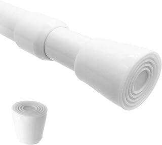 AIJIEGUANG Spring Tension Curtain Rod 28-43in Adjustable Heavy Duty Steel - No Drill for Windows, Kitchen, Bathroom, Cupboard