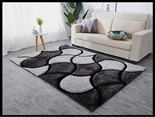 Image of Handmade Shaggy Pure Microfiber Smooth & Anti-Skid Carpets for Bedroom & Living Room, 2 inch Thickness Size- 2X5 Feet