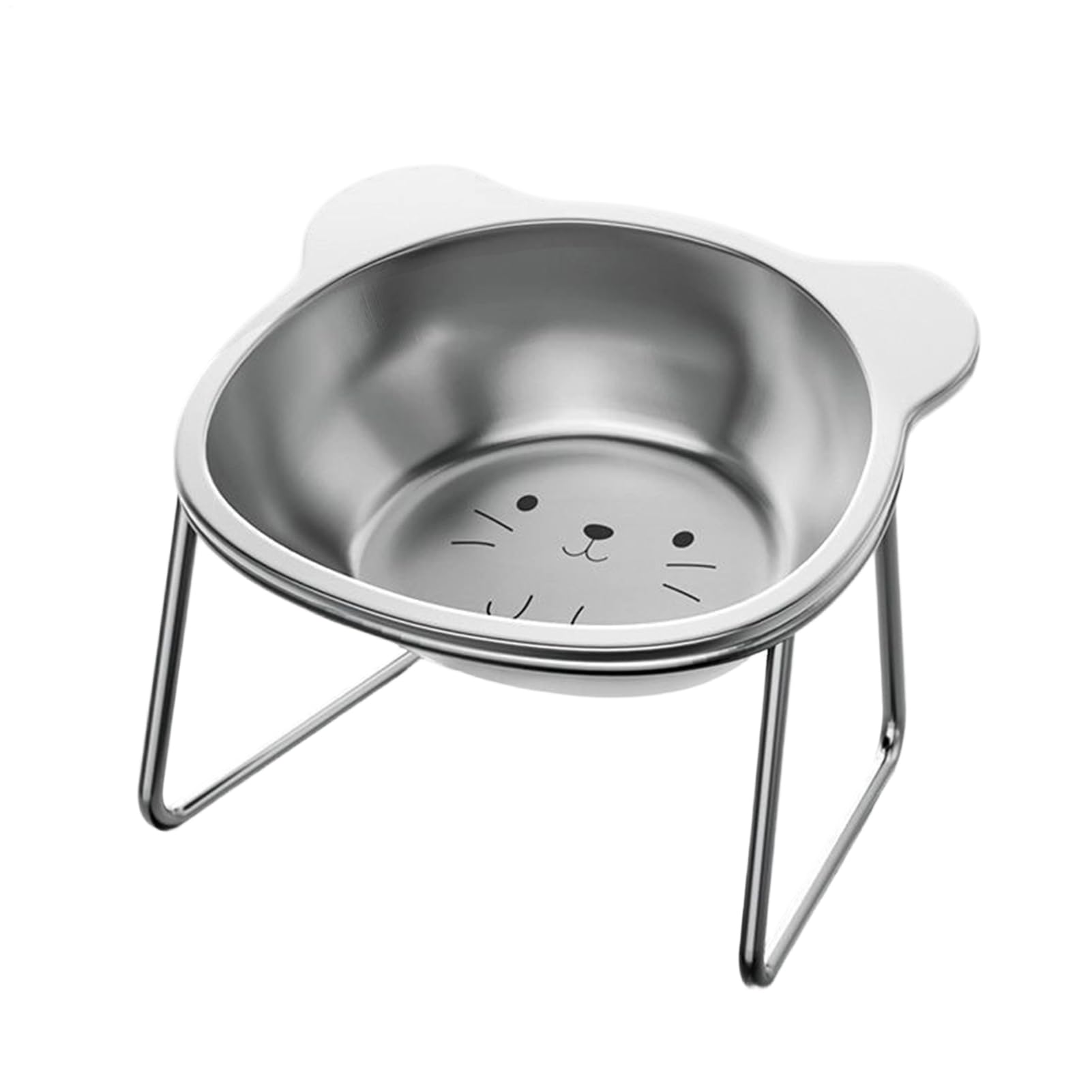 Cat Bowls Elevated - 15° Whisker-Friendly Feeder Kitten Bowl with Ergonomic Angle for Cats Puppy Pets Home Living Room Indoor Outdoor Floor Corner Feeding Station Dining Comfort