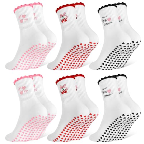 Image of Jspupifip Cute Pilates Socks for Women | Non Slip Yoga Socks with Grips for Barre Workout Athletic Hospital