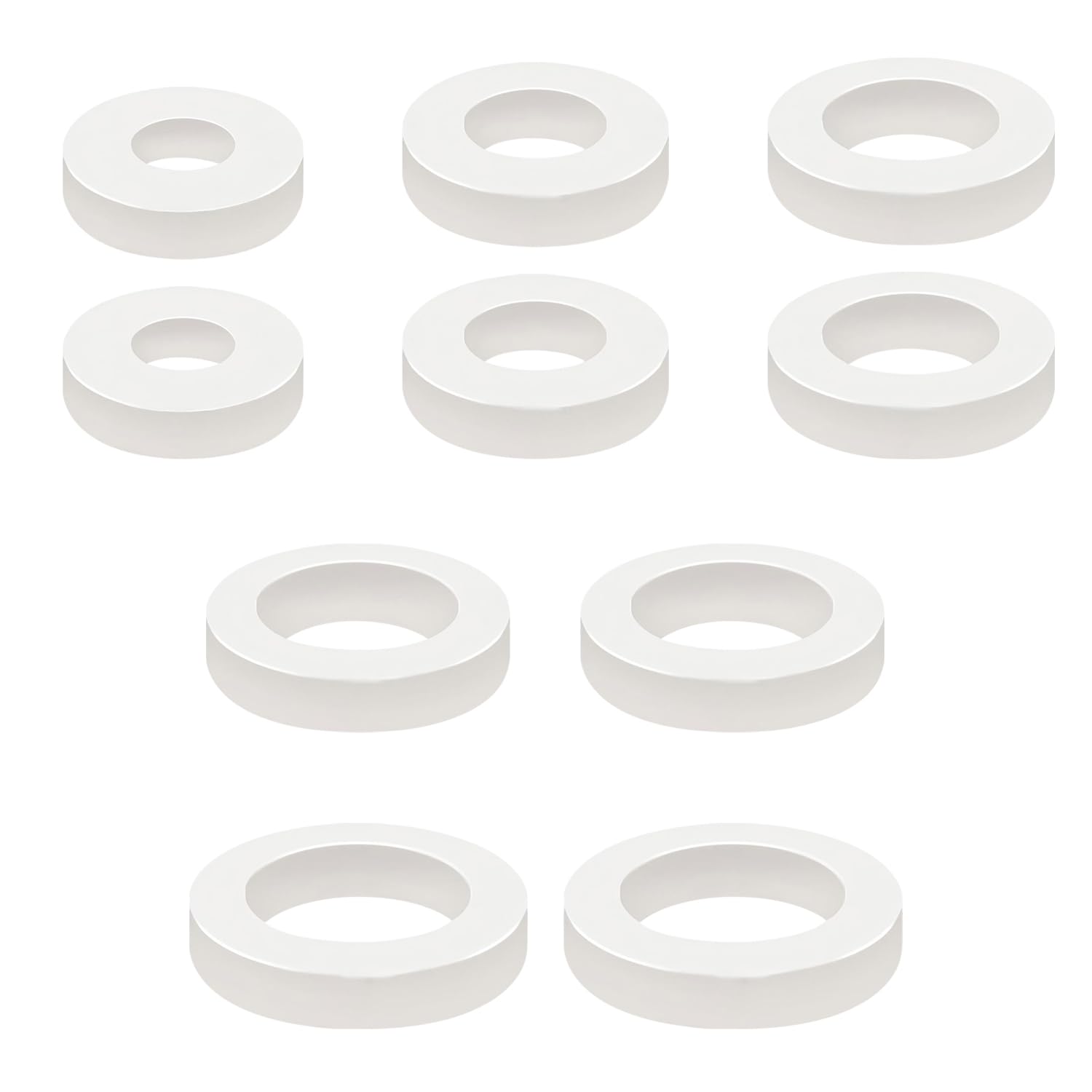 Qrity 10 Piezas 5 Tamaño Silicona Junta Plana, Junta de Manguera, Arandelas de Sellado O Ring para Grifos de Agua, Mangueras, Divisores, Válvulas