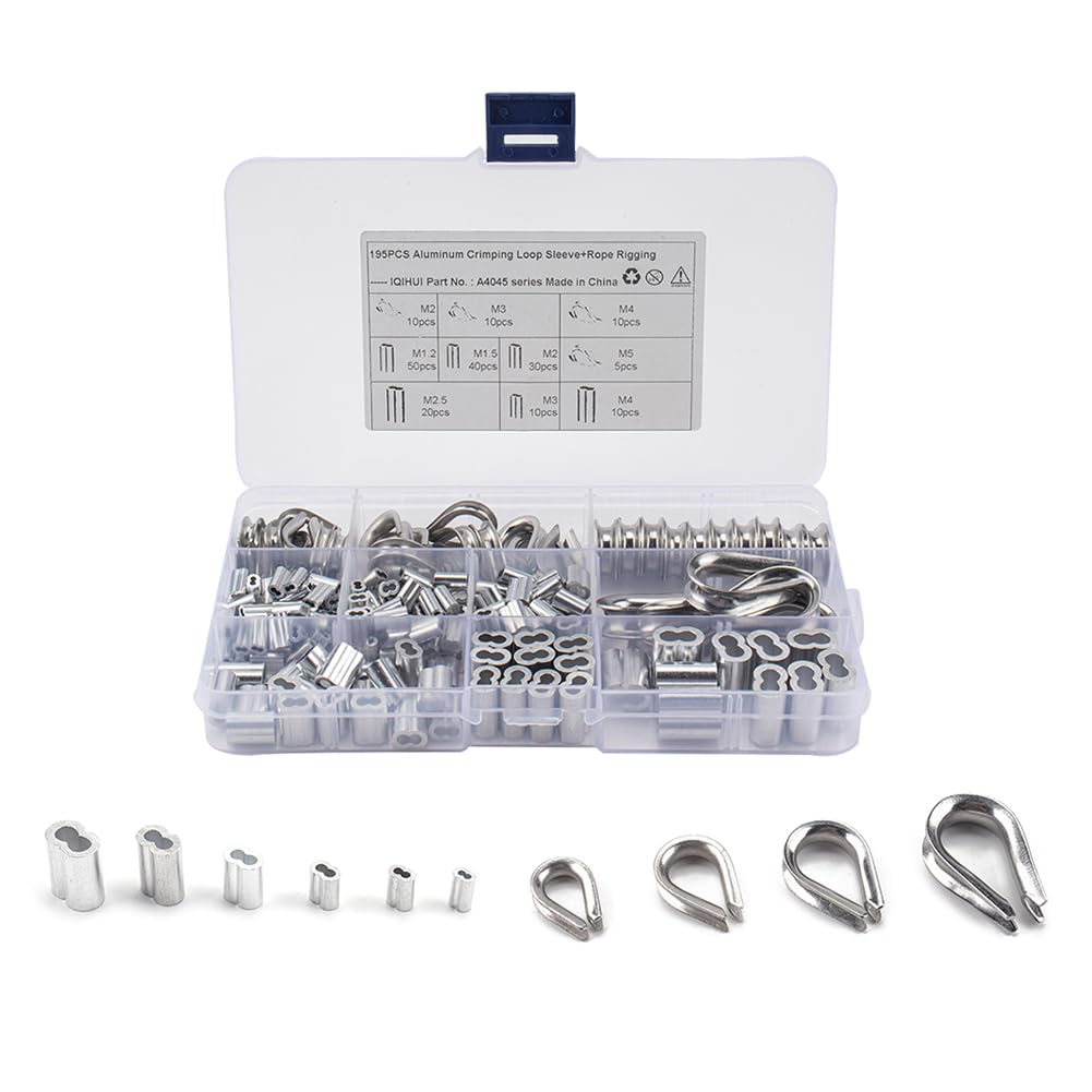 CNxinn10 Car Crimping Loop Sleeve Assortment for 1/16