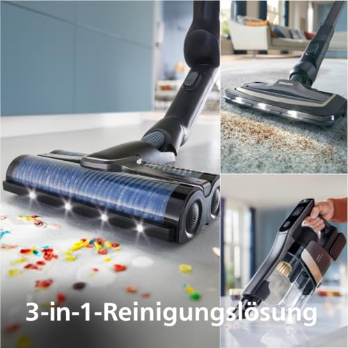 Philips AquaTrio 9000 bežična perilica i usisivač - sveobuhvatni čistač za prašinu, mrlje, tekućine i vlasnike kućnih ljubimaca, AquaSpin četke velike brzine, sustav za automatsko čišćenje (XW9463/11)