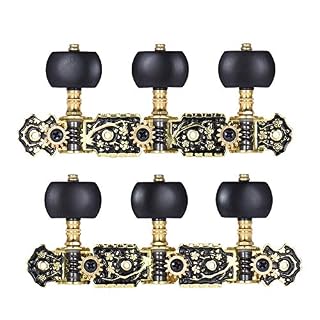HUIOP 2 Pcs (L&R) Guitare Classique Tuning Peg Or et Noir Mécanique Guitare Acoustique Mécanique 1 : 14 Tuning Keys Boutons String Tuners (AOS-020HV3P),Cheville d39,accordeurs de Cordes - Les Beatles, Paul McCartney, John Lennon, RIngo Starr, George Harrison