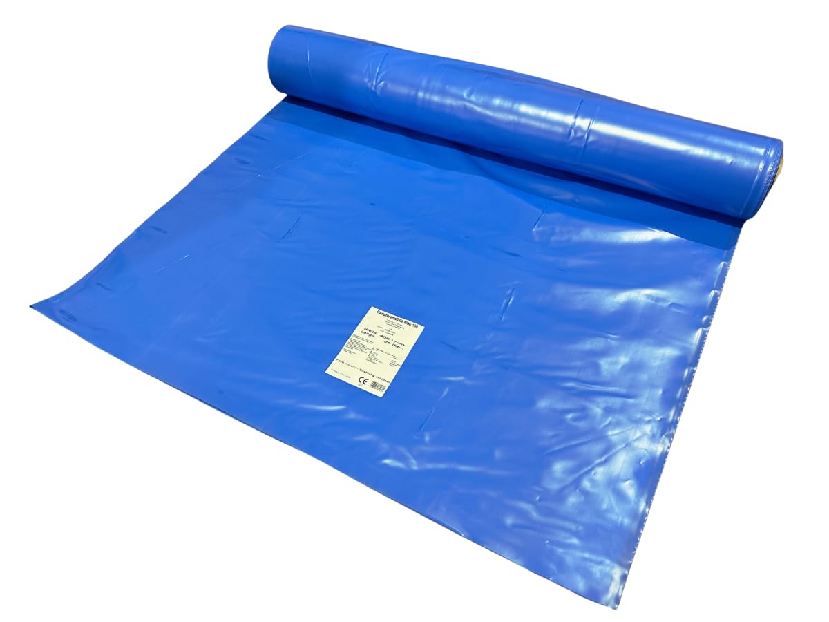 Barrera de vapor 130 - Lámina de barrera de vapor (4 x 25 m = 100 m2, con autorización y protección contra incendios para construcción de edificios), color azul