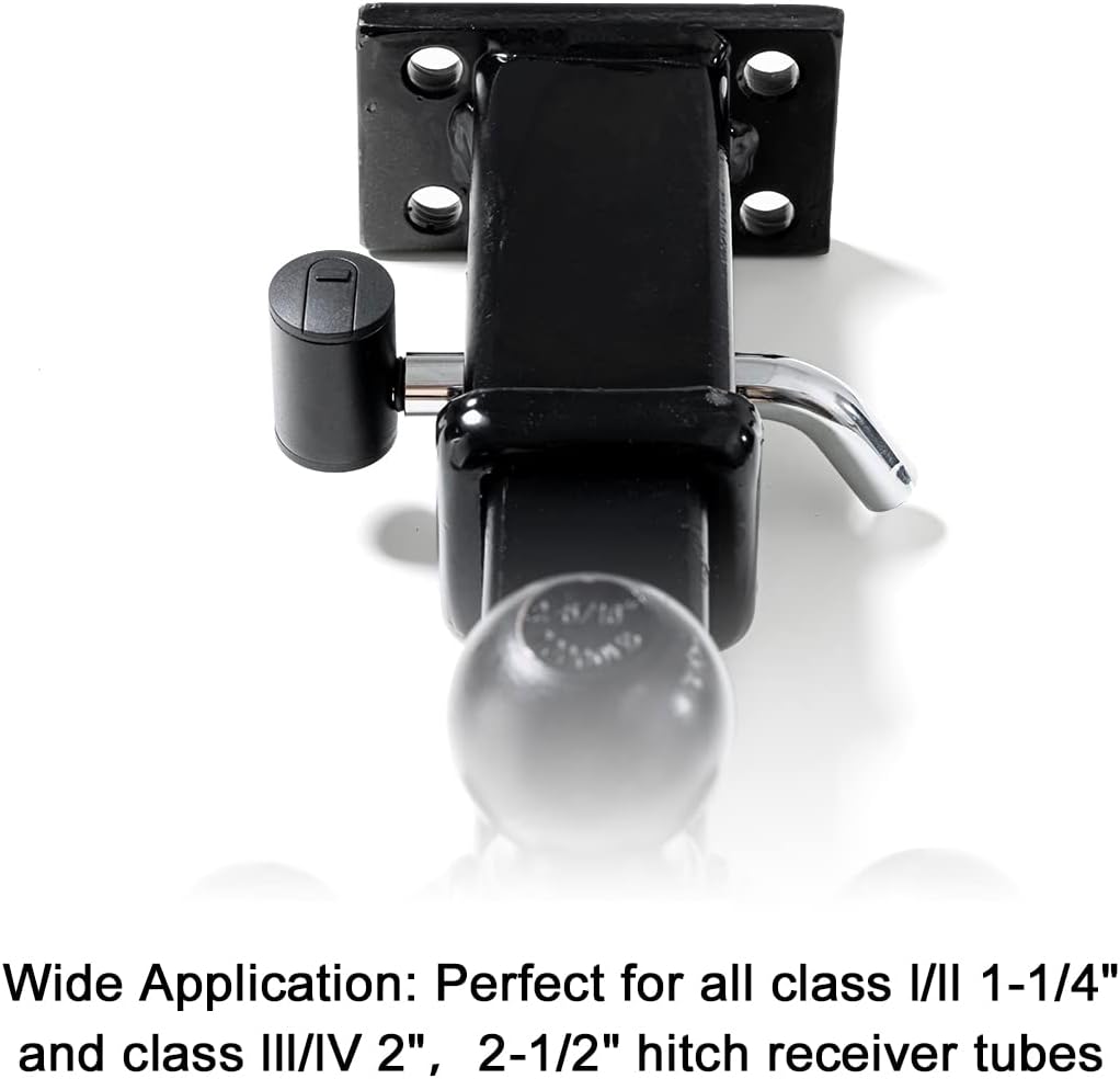 CZC AUTO Hitch Receiver Pin Lock, Right Angle 1/2" and 5/8" Dual Pins for Class I II III IV 1-1/4" 2" and 2-1/2" Receiver, Compatible with Bike Rack Tray Ball Tow Rope for Trailer Truck Car Boat