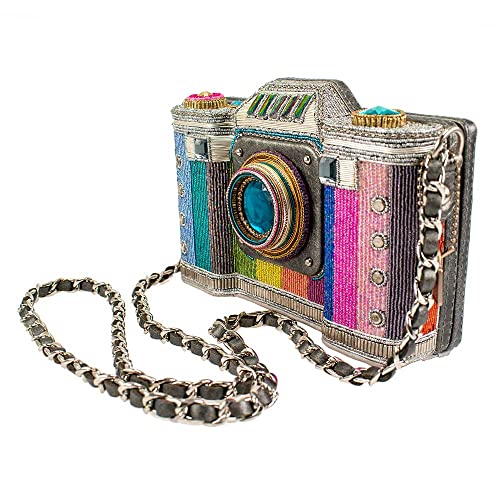 Mary Frances Life in Color Beaded Handbag Camera-Themed Crossbody Bag, Multicolor4