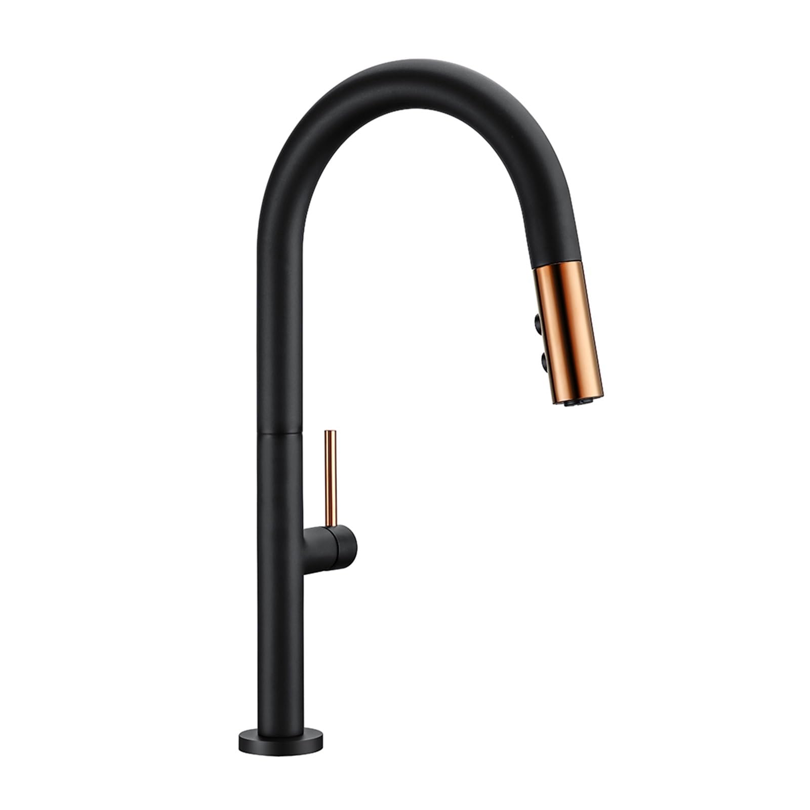 Robinet d'évier de cuisine mitigeur laiton noir rotatif eau chaude froide sur pont