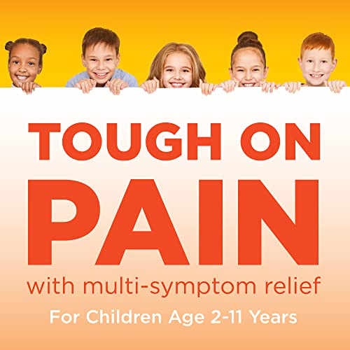 Image of Amazon Basic Care Children's Ibuprofen Oral Suspension 100 mg per 5 mL, Pain Reliever and Fever Reducer, Grape , for Minor Aches and Pains, Sore Throat, Headache Relief and More, 4 fl oz (Pack of 1)