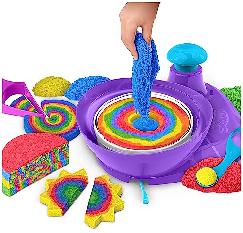 Sable Magique Kinetic Sand Coffret Swirl N Surprise 907g avec 4 Outils de Création