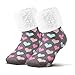 Piarini 1 paire de chaussettes douillettes avec semelle ABS - Chaussettes chaudes pour femme - Chaussettes d'hiver avec picots antidérapants. - Gris - Taille Unique