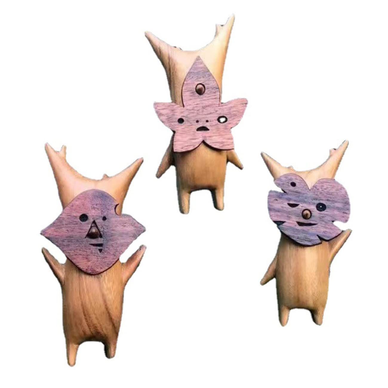 RUDFUZ Wooden Koroks Anime Statue Leafy Wooden Doll Statue Resin Handicraft Decoration Home Bedroom Office Desktop Ornament Creative Gift for Game Lovers of Zelda Friends Children