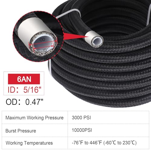image for Pilida 25FT PTFE Fuel line Kit: 6AN 3/8