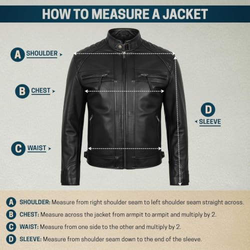 Image of Black Leather Cafe Racer Brando Style Jacket for Men