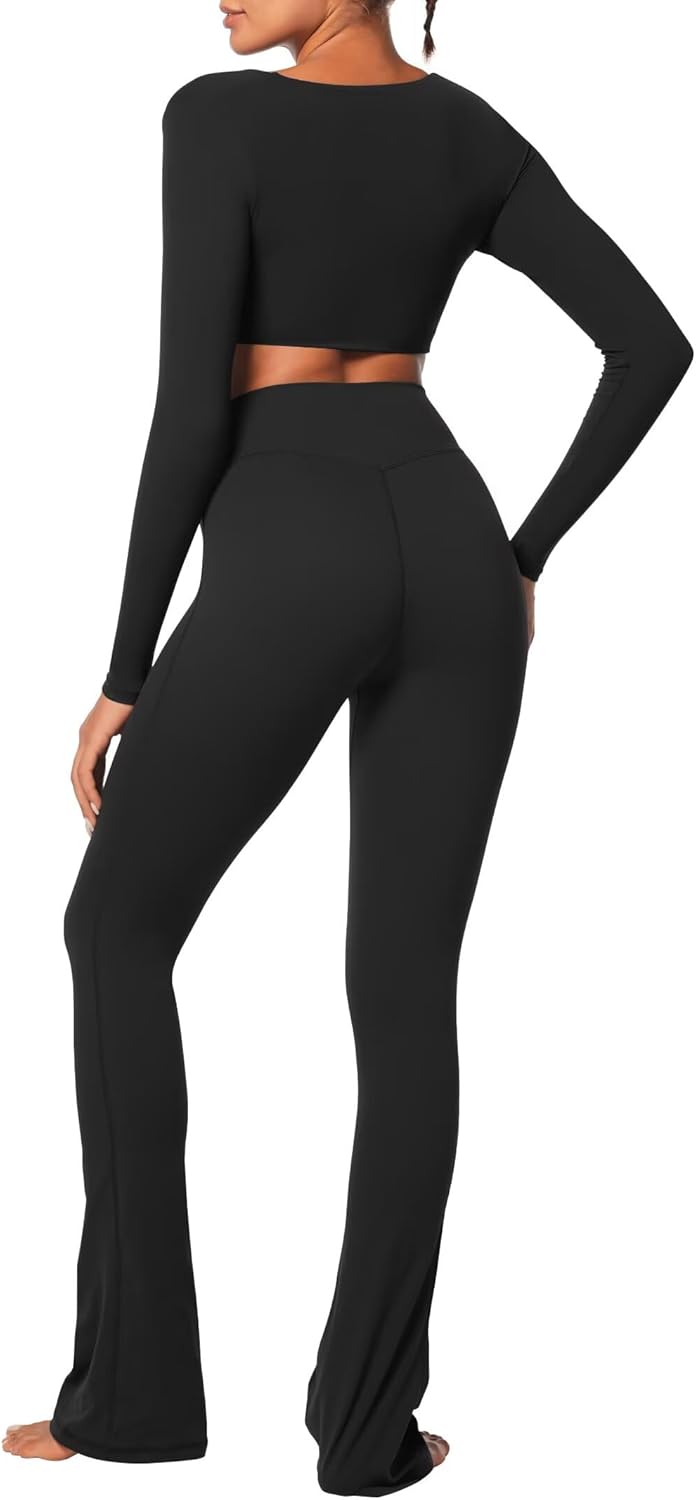 Sunzel Long Sleeve Workout Tops for Women Buttery Soft Deep V Twist Cropped Tops with Compression for Yoga Pilates Gym Outfit - Image 8