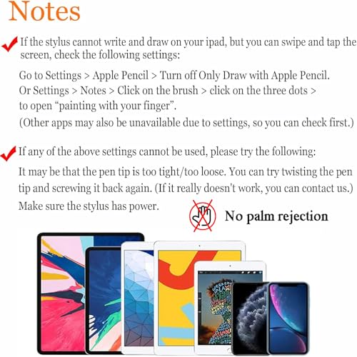 Stylus Pen for iPad, Pencil Compatible for iOS, Android, iPad Air/Pro/Mini 2/3/4 and More, Rechargeable Pen for Tablet(White) - Image 2