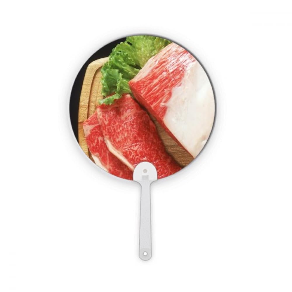 Éventail rond en plastique motif patte d'agneau pour viande crue