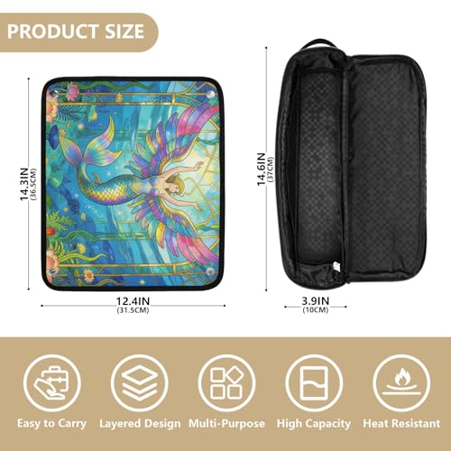 Bolsa de viaje para herramientas de cabello y alfombrilla resistente al calor con cremallera para organizador de herramientas de rizador, plancha, secador y más miniatura 4