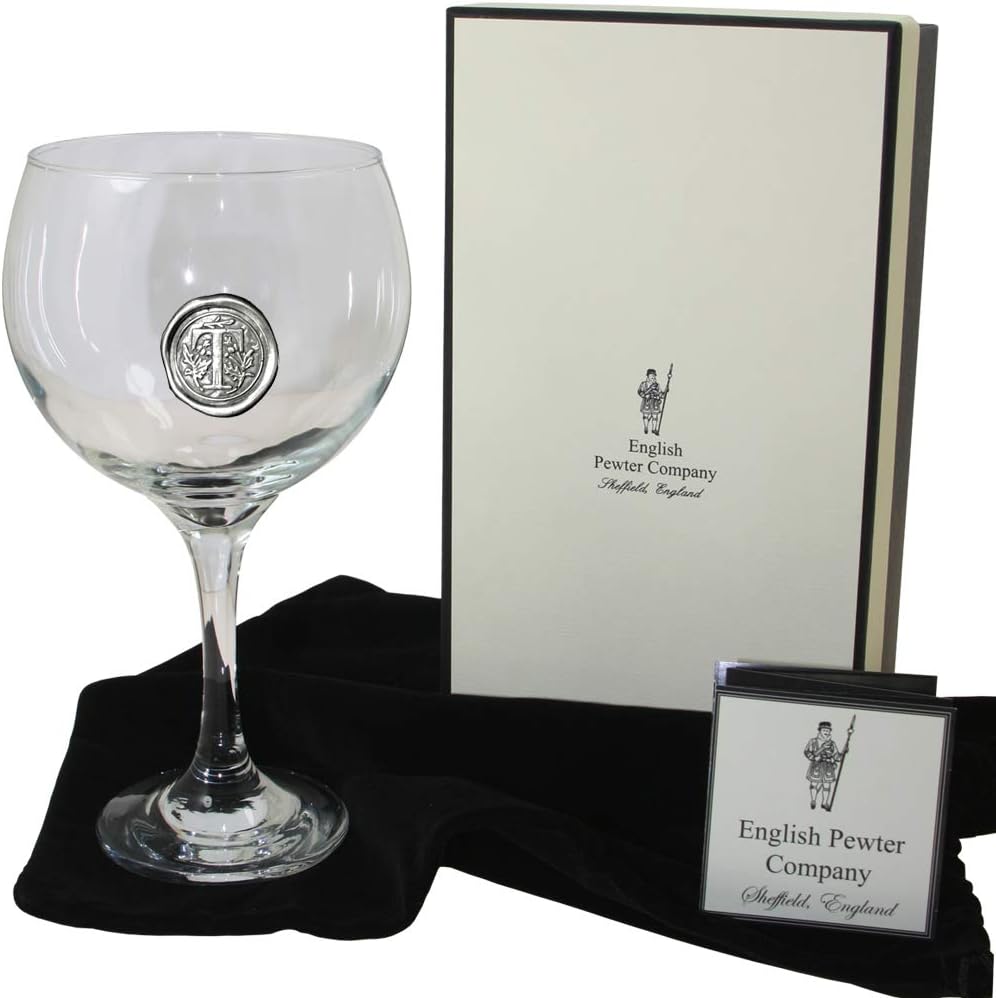 English Pewter Company Personalised Gin Glass with Your Choice of Initial, Unique Gift for Men or Women Birthdays - Image 4