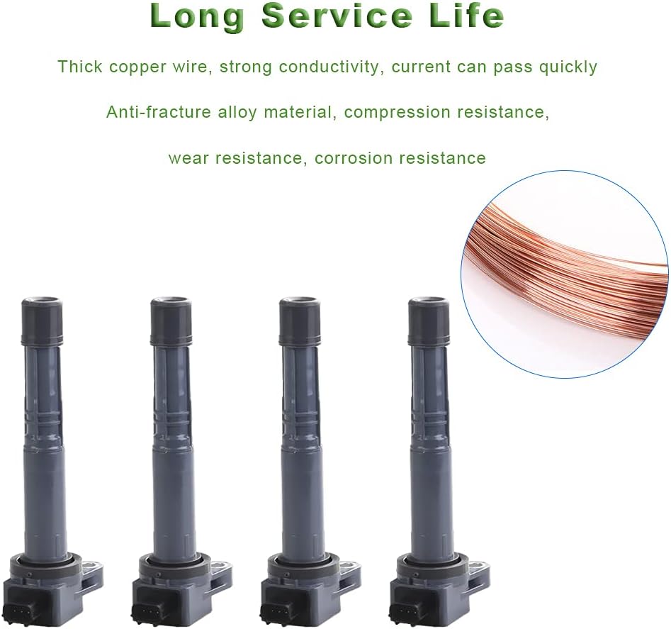 JDMON Ignition Coils Pack Compatible with Honda Accord 2008-2012,Civic&Crosstour 2012-2015,CR-V 2010-2014, Acura ILX 2013-2015 2.4L L4 UF602 30520-R40-007 Set of 4