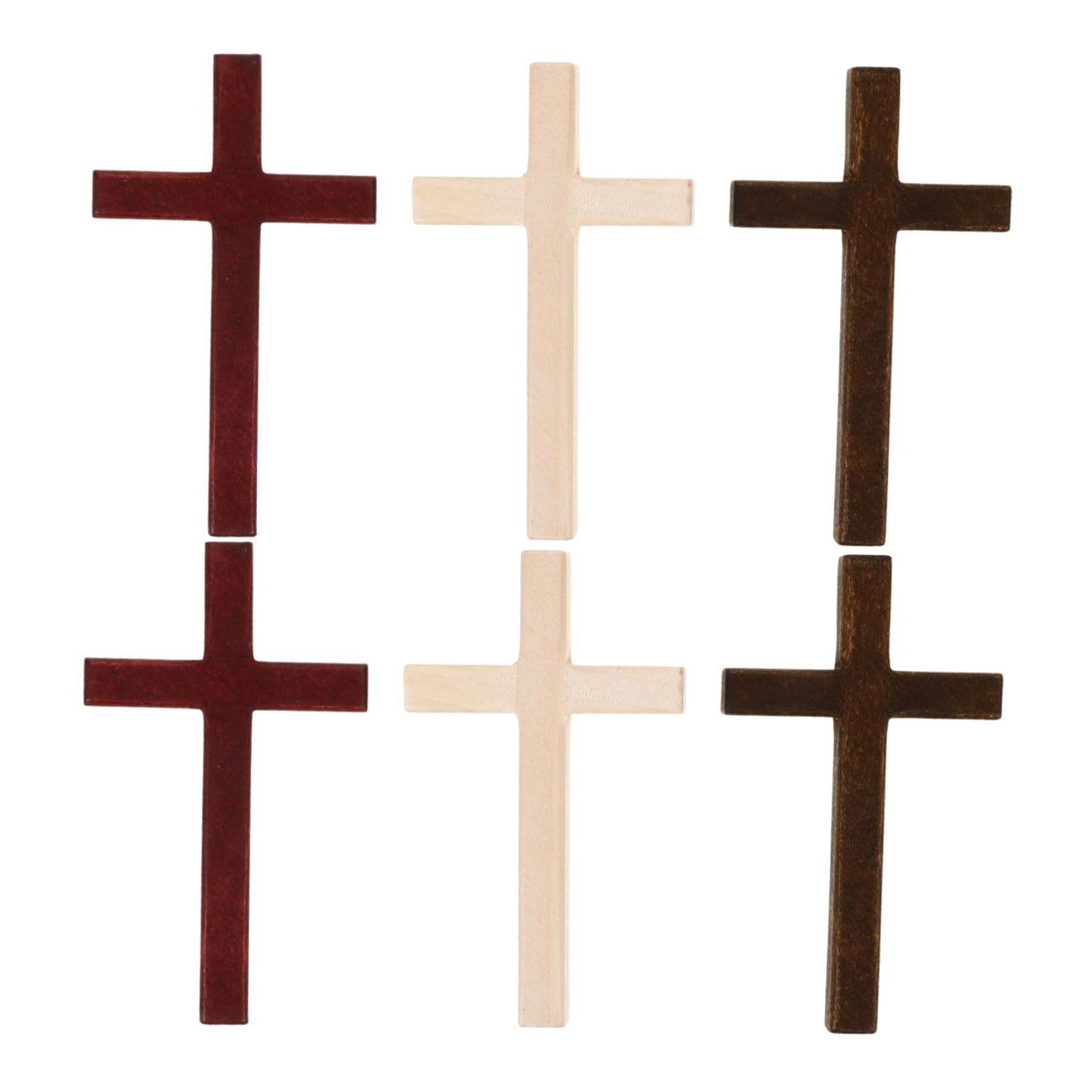 Wooden Cross Ornaments 6 Pack 4.72X2.75In Wood Cross Decorations for Home Decor Centerpiece Table Decorations Diy Craft Charms for Church Party Decor