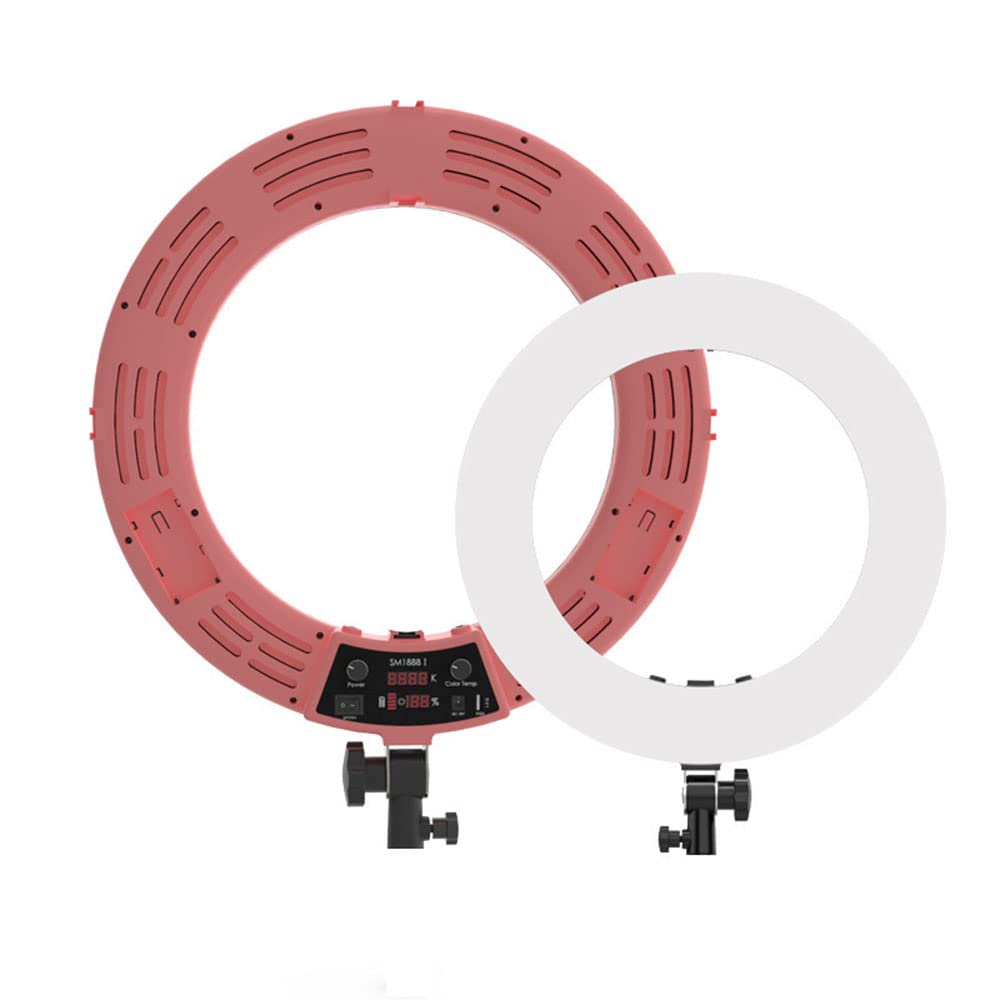 SXAYTLH 18-Inch LED Ring Light Anchor Live Broadcast Fill Light Mobile Phone Camera Selfie Ring Fill Light Large Floor Type,Black, Pink
