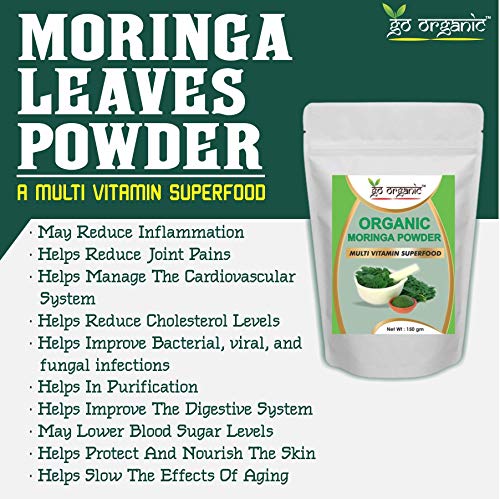 Image of Go Organic Moringa Leaf Powder (150 Gm) - Herbal Supplement with Vitamins